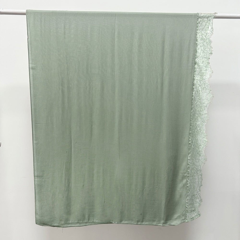 Hijab en rayonne avec bordure en dentelle (MH211)