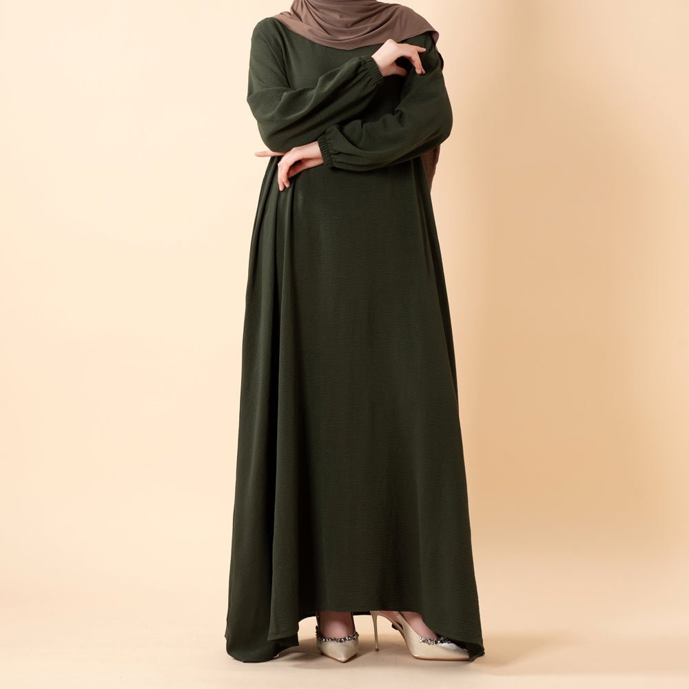 Robe Maxi Fluide Essentielle en Crêpe avec Poches (MA385)