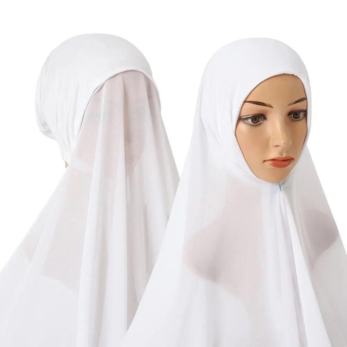Hijab Instant en Mousseline avec Bonnet Intégré (MH004)
