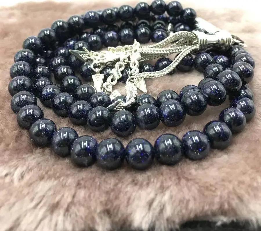 MR051 Tasbeeh en Agate - Perles de prière en cristal naturel pour Tasbeeh