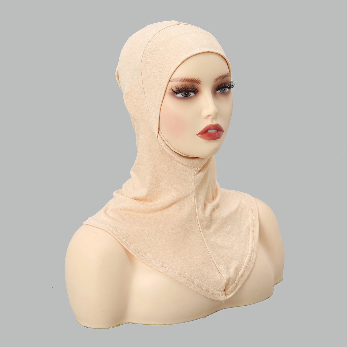 Bonnet sous-hijab en coton mercerisé premium simple couche de luxe, avec protection du menton (MH117)