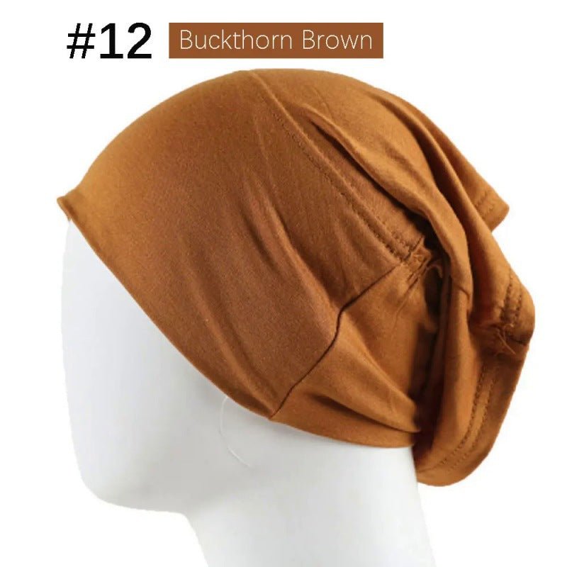 Bonnet Hijab en Coton Mercerisé | Bonnet Tube Extensible (MH198)