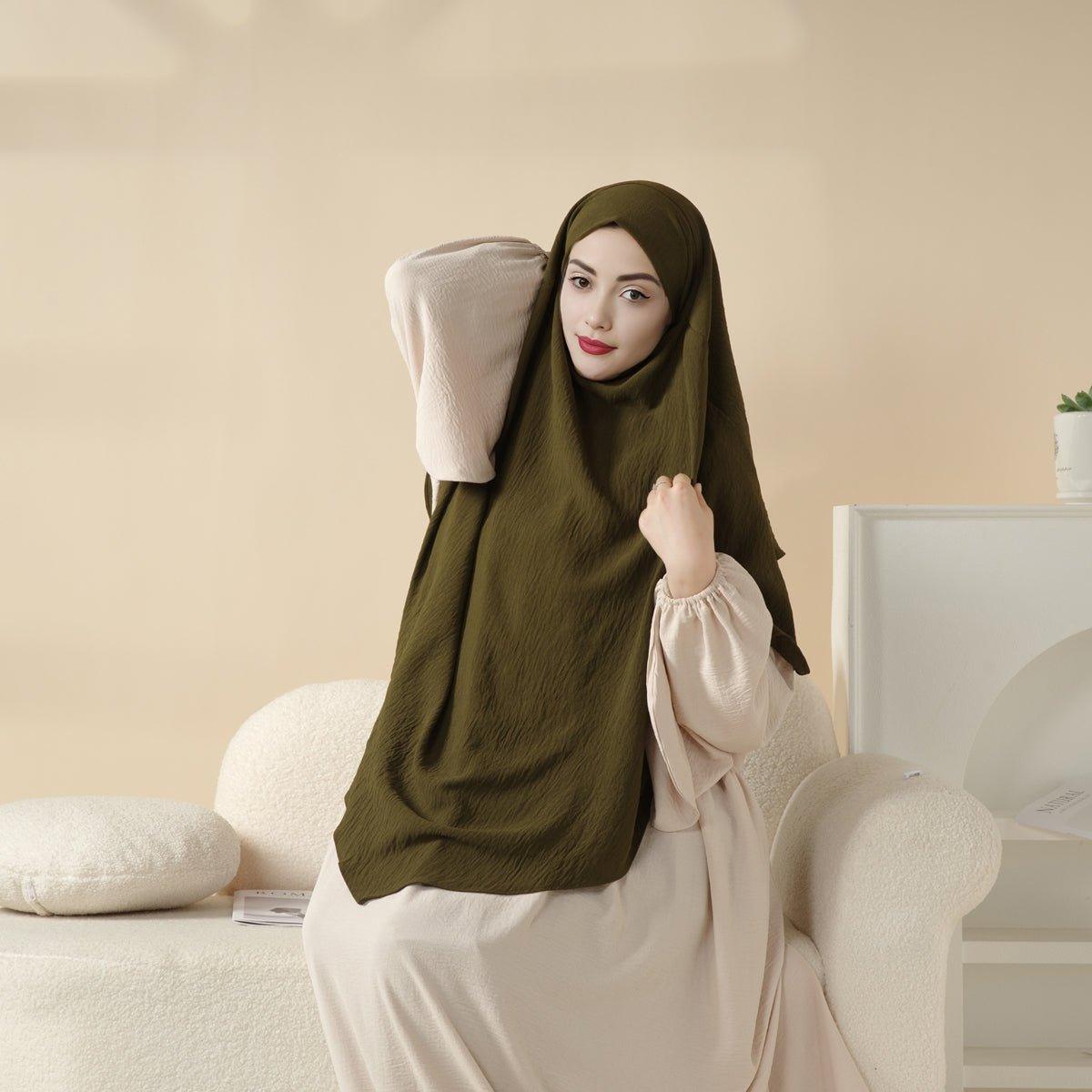 Nouveau Khimar Deux Couches en Crêpe (MK010)
