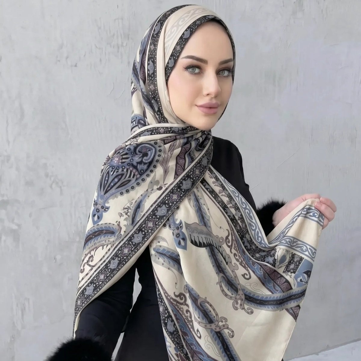 Écharpe hijab imprimée (MH239)