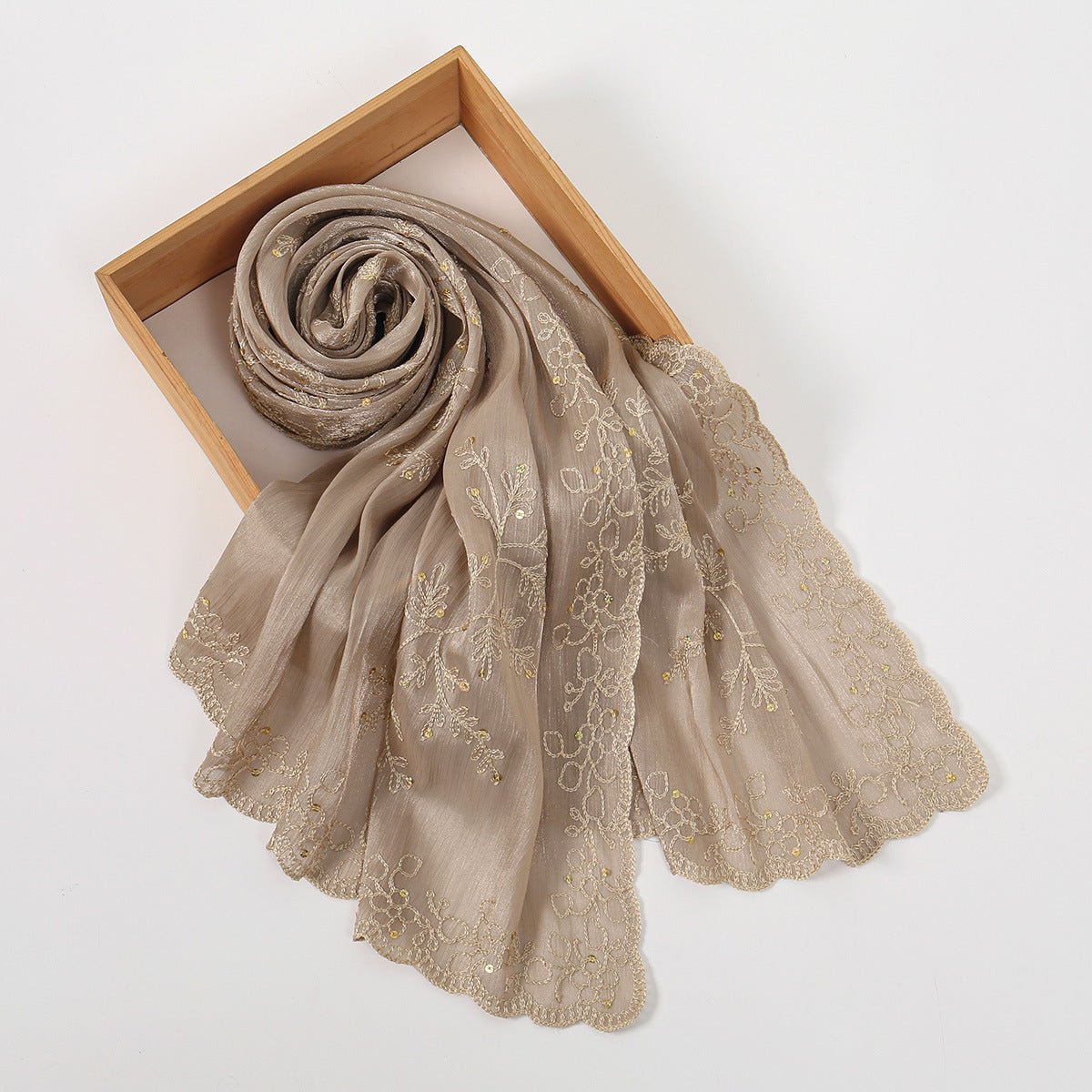 Foulard Hijab Pailletté Brillant Brodé (MH248)