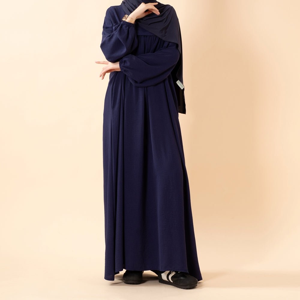 Abaya en Crêpe avec Poches Sécurisées pour l'Omra (UKMA386)