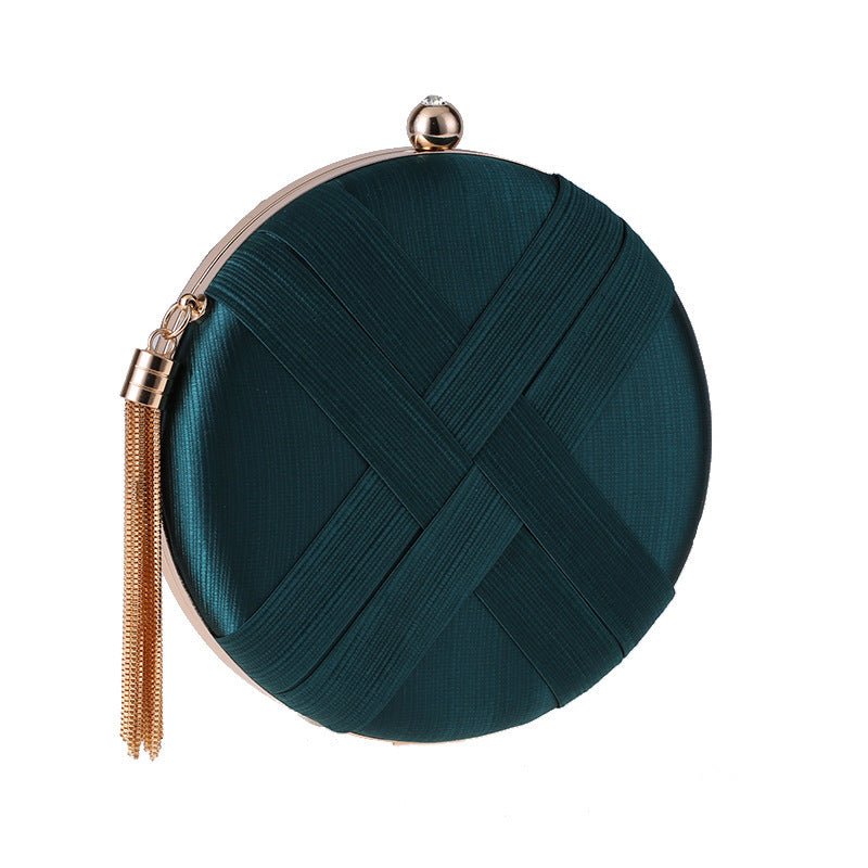 Sac à main pochette de soirée ronde avec détail tressé (MAC287)