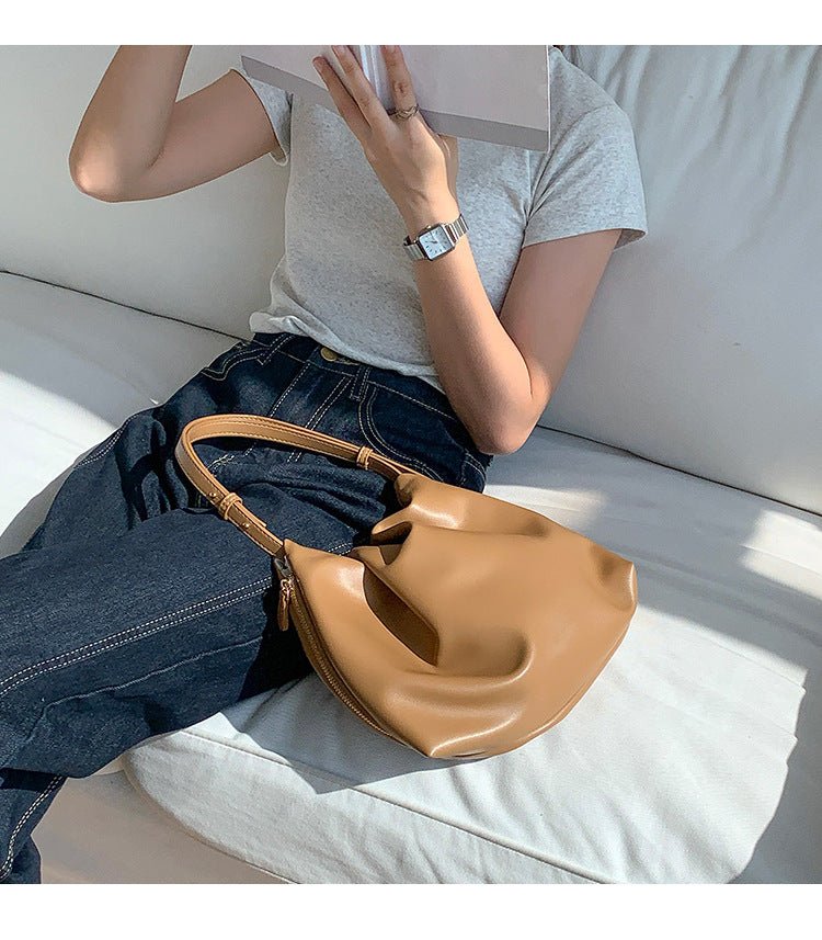 MAC180 Sac Cabas Plissé en Cuir PU Haut de Gamme Toutes Occasions