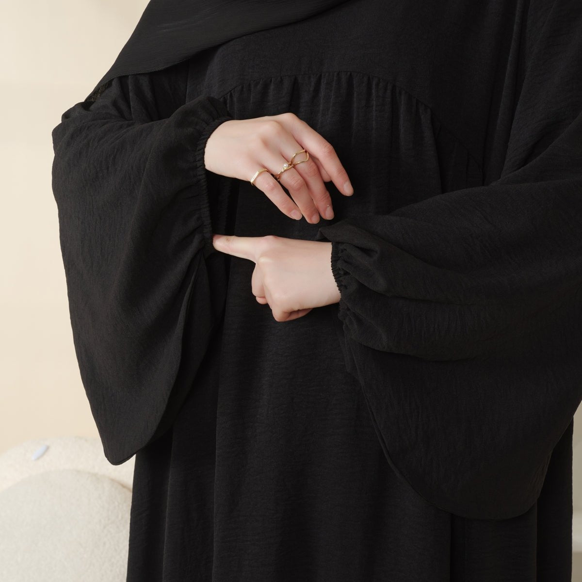 Abaya Réversible en Tissu Crêpe (MA035)