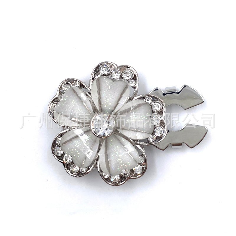 Cache-boutons strass | Pinces décoratives fleurs cristal (MAC359)