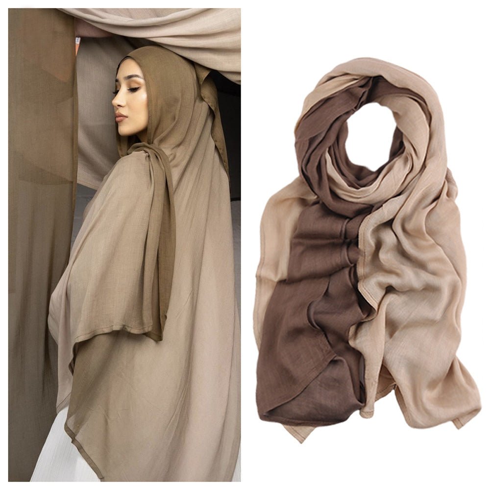 Collection de foulards en coton premium Hijab dégradé (MH123)