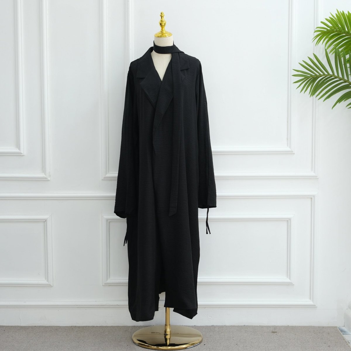 Blazer Cardigan ajusté à manches froncées | Veste ouverte en mélange de sergé (MOA246)