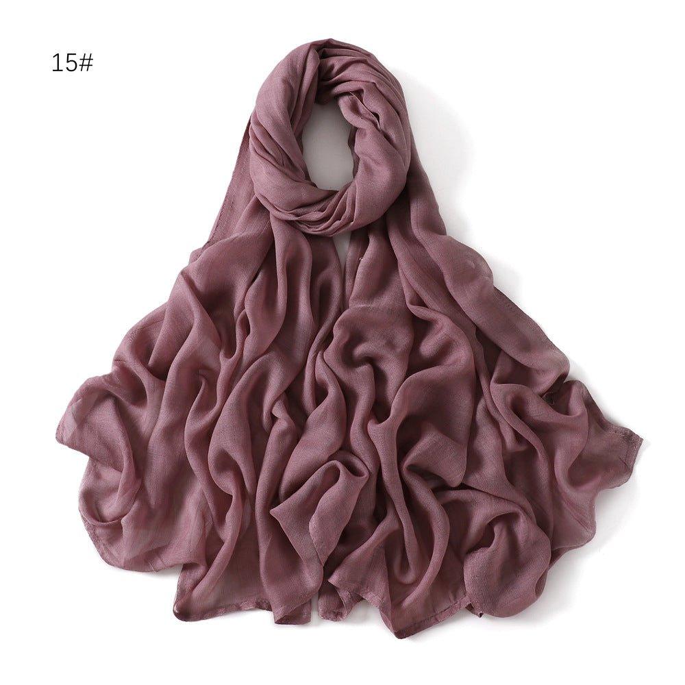 MH054 Hijab Rayon uni à large bord