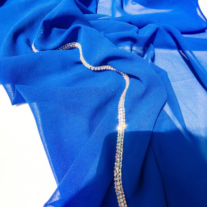 Hijab en Mousseline Bordé de Diamants (MH087)