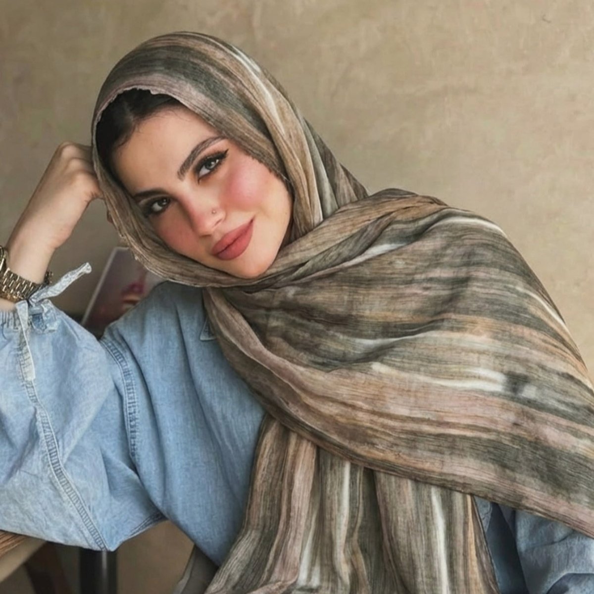 Écharpe Tie-Dye Dégradé en Rayonne | Hijab Dégradé en Rayonne (MH216)