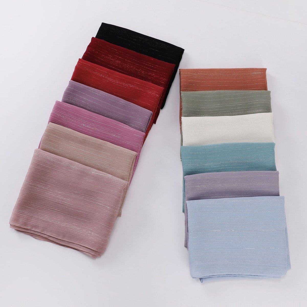 Foulard Effortless Grace Voile Chiffon Froissé Argenté (MH153)