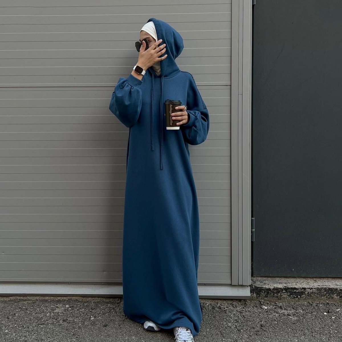 Abaya Sweat à Capuche | Abaya Hoodie avec Poches (MA125)