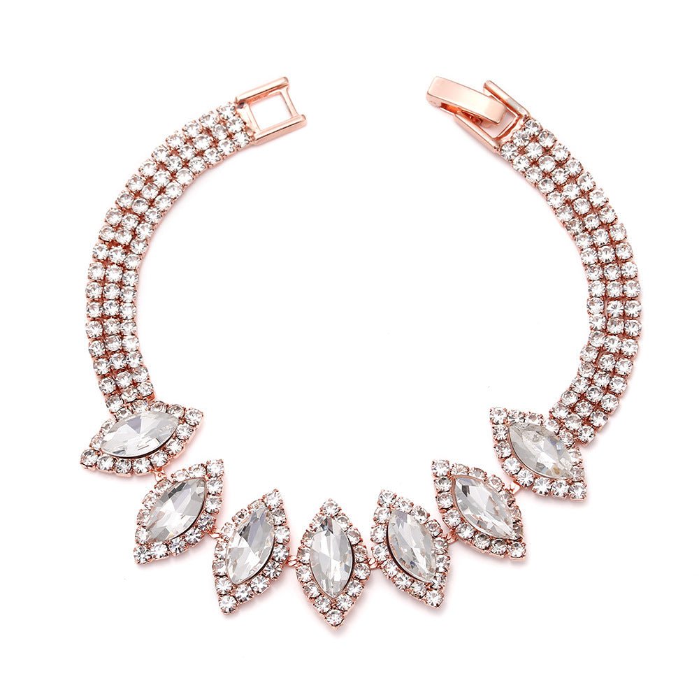 Collier et boucles d'oreilles pendantes MAC181 en zircons diamantés étincelants
