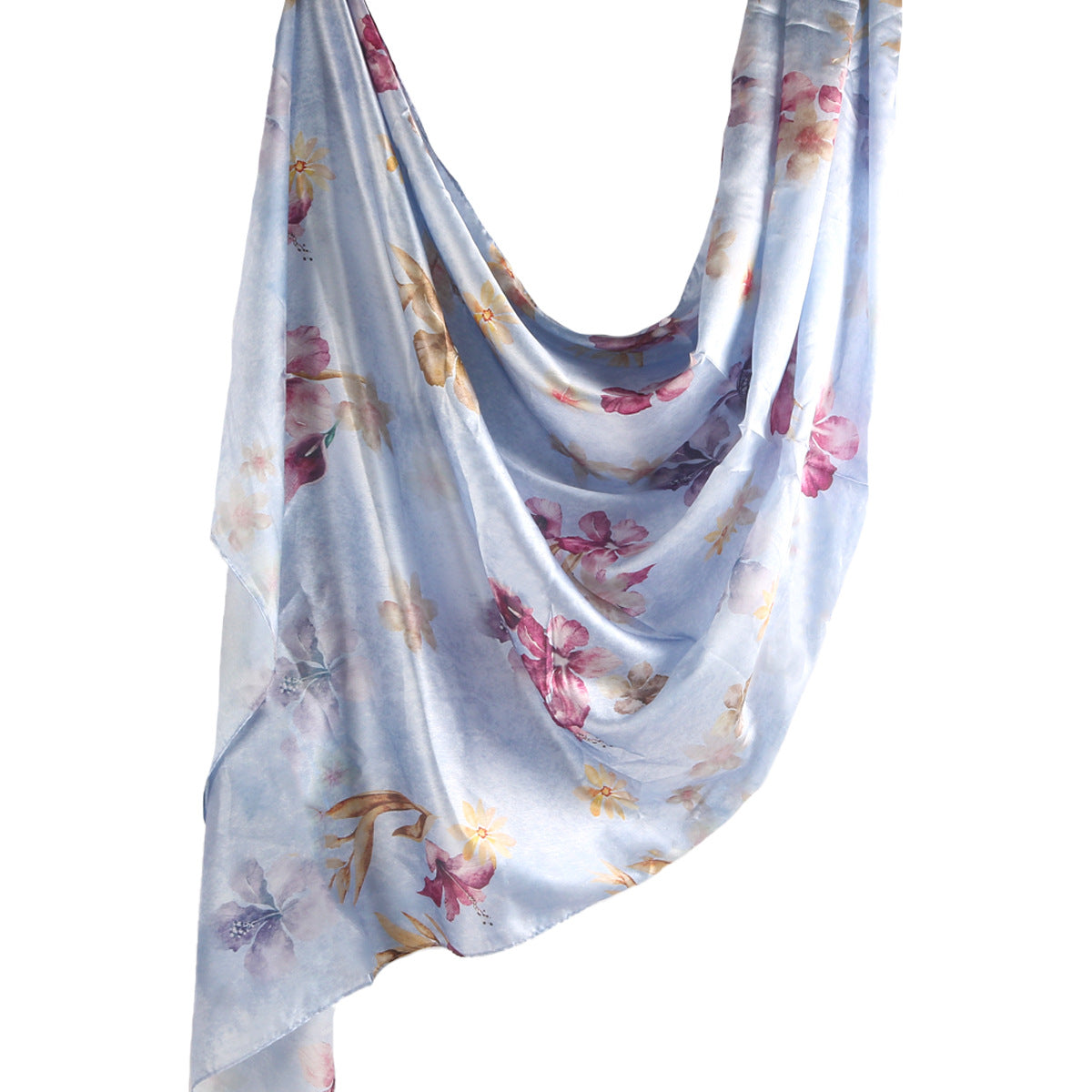 Foulard Hijab en Soie Imprimé Marbre (MH209)