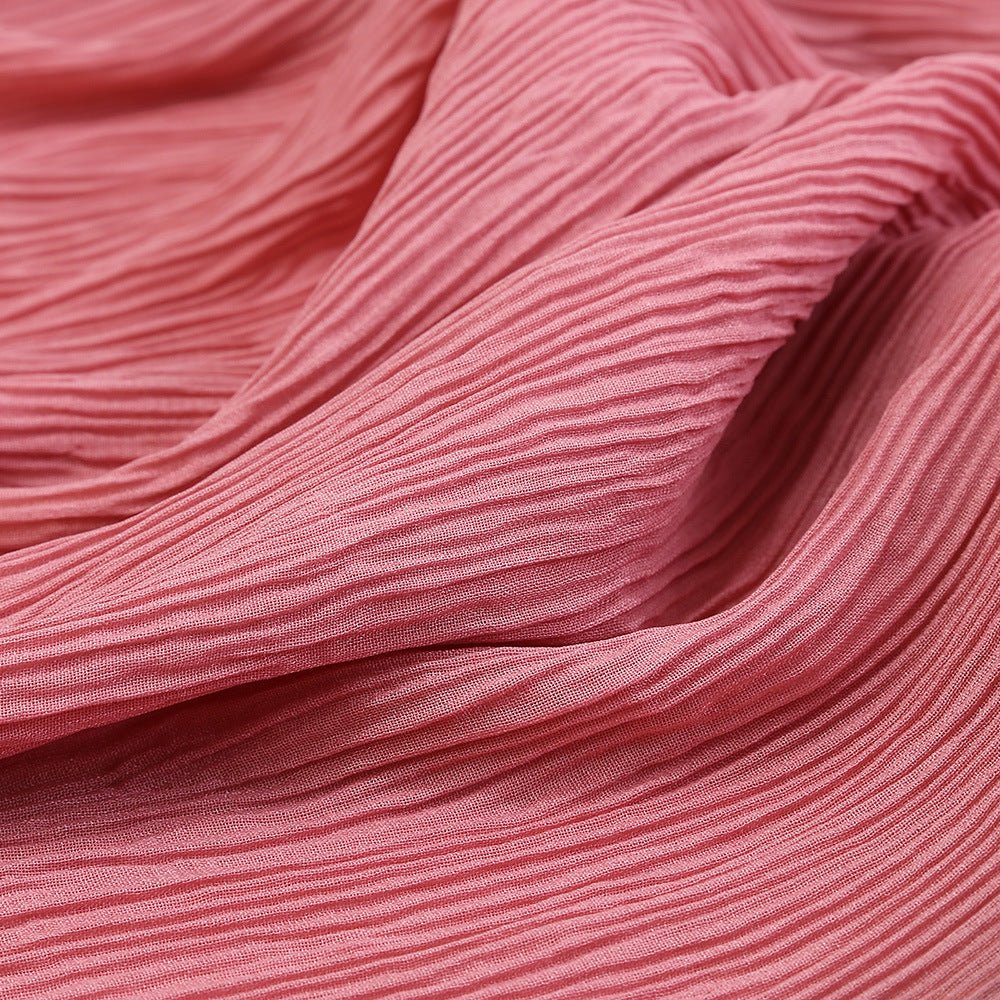 Foulard Hijab Crinkle Uni Orné d'un Motif Léopard (MH181)