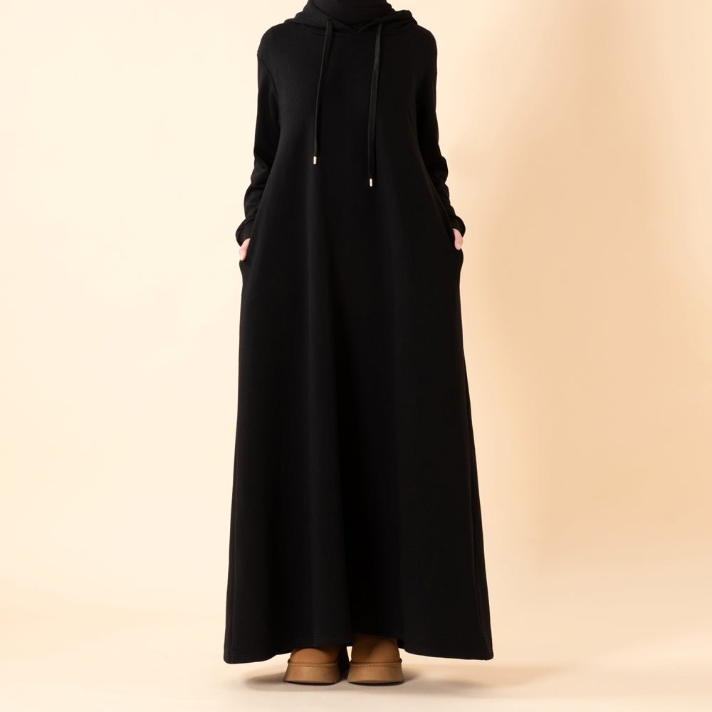 Abaya sweat à capuche en French Terry avec poches (MA340)
