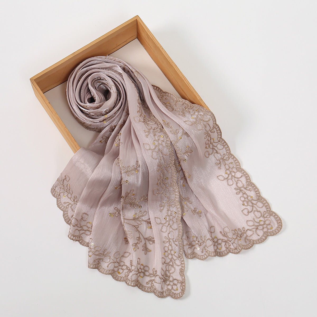 Foulard Hijab Pailletté Brillant Brodé (MH248)
