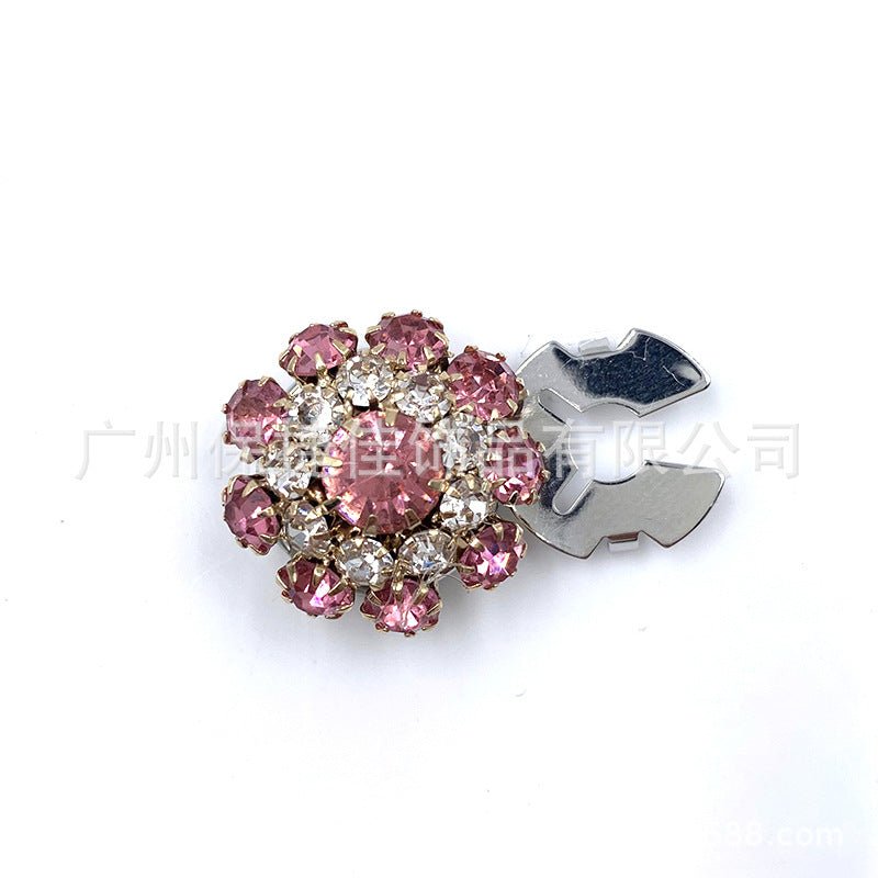 Cache-boutons strass | Pinces décoratives fleurs cristal (MAC359)