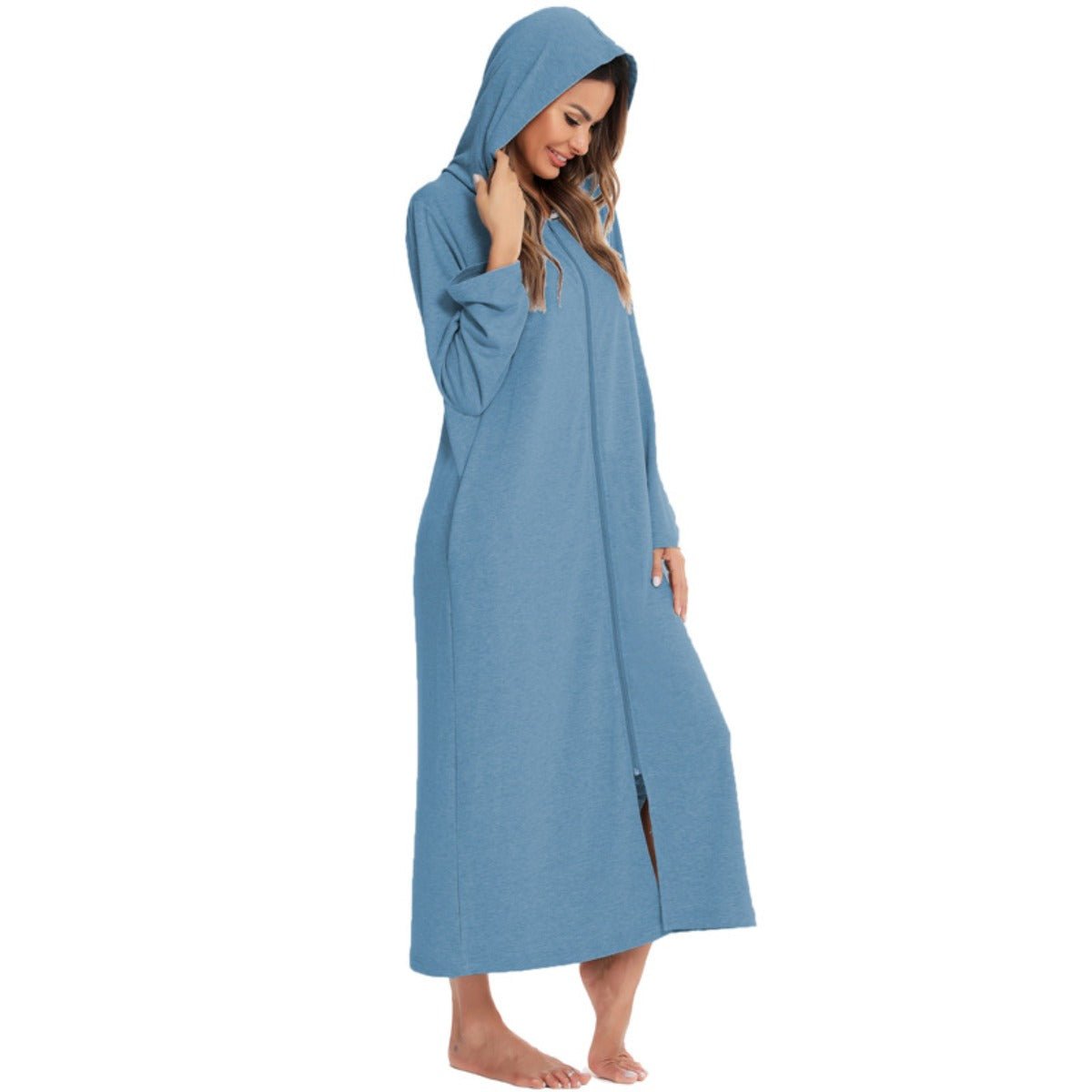 Cardigan long zippé et douillet avec poches | Confort Loungewear (MS110)