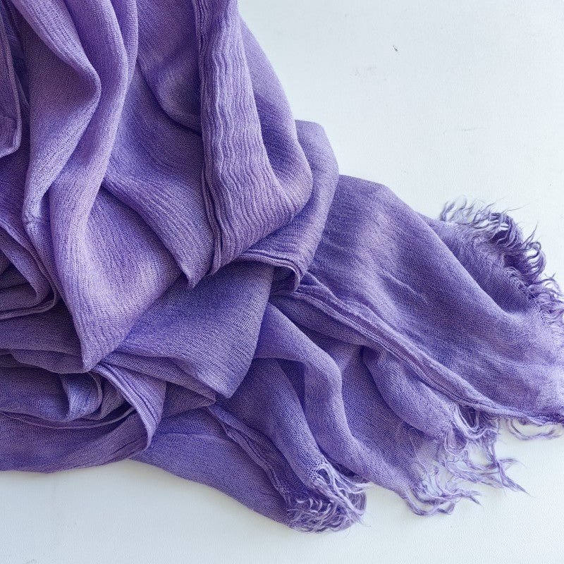 Hijab en coton à pompons | Hijab en crêpe à pompons (MH086)
