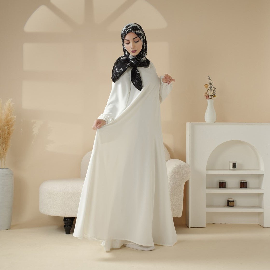 Abaya coupe parapluie essentielle premium à poches polyvalentes (MA113)