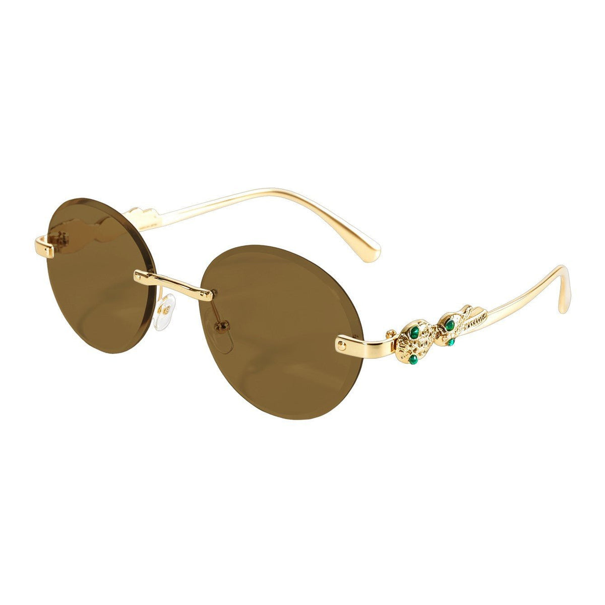Lunettes de soleil ovales sans monture vintage (MAC446)