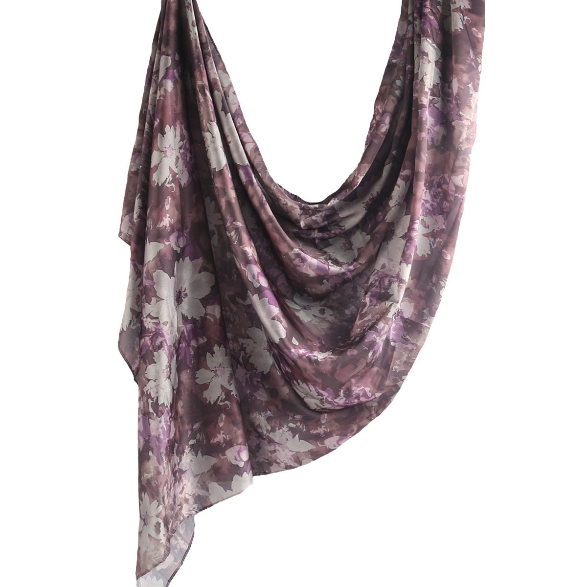 Foulard Hijab en Soie Imprimé Marbre (MH209)