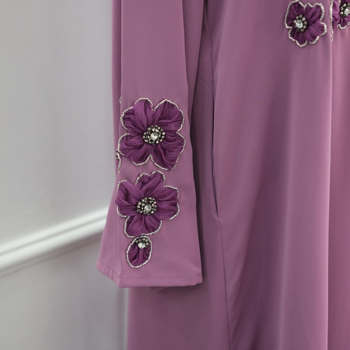 Robe Maxi Floral 3D Perlée à la Main (MA466)