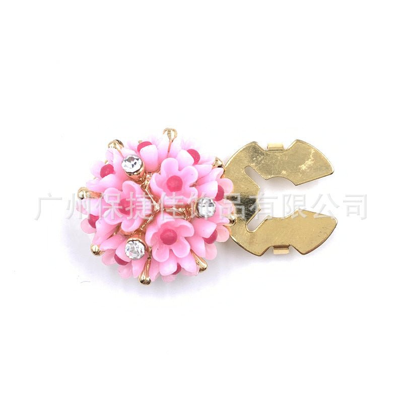 Cache-boutons strass | Pinces décoratives fleurs cristal (MAC359)