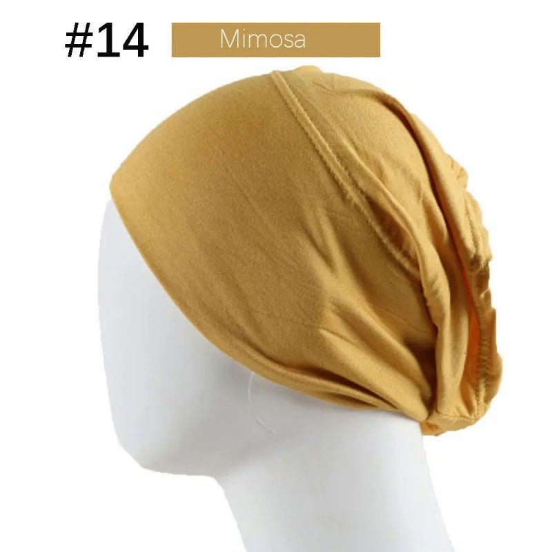 Bonnet Hijab en Coton Mercerisé | Bonnet Tube Extensible (MH198)