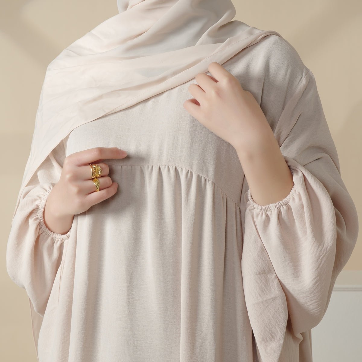 Abaya Réversible en Tissu Crêpe (MA035)