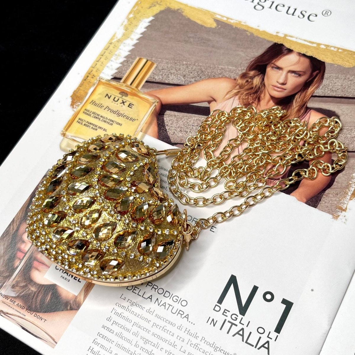 Sac bandoulière étincelant en forme de cœur – Mini sac à main orné de strass pour un glam au quotidien (MAC279)