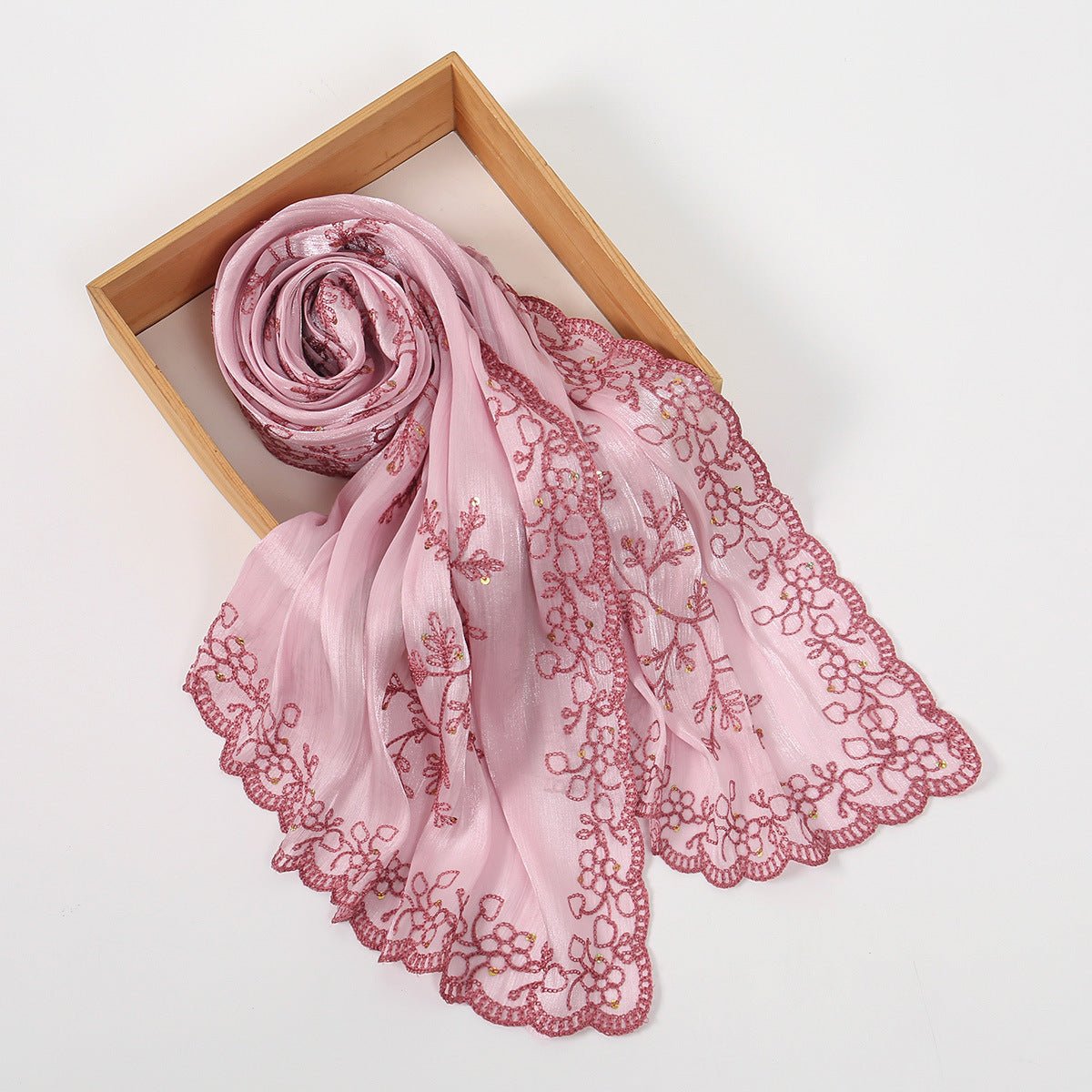 Foulard Hijab Pailletté Brillant Brodé (MH248)