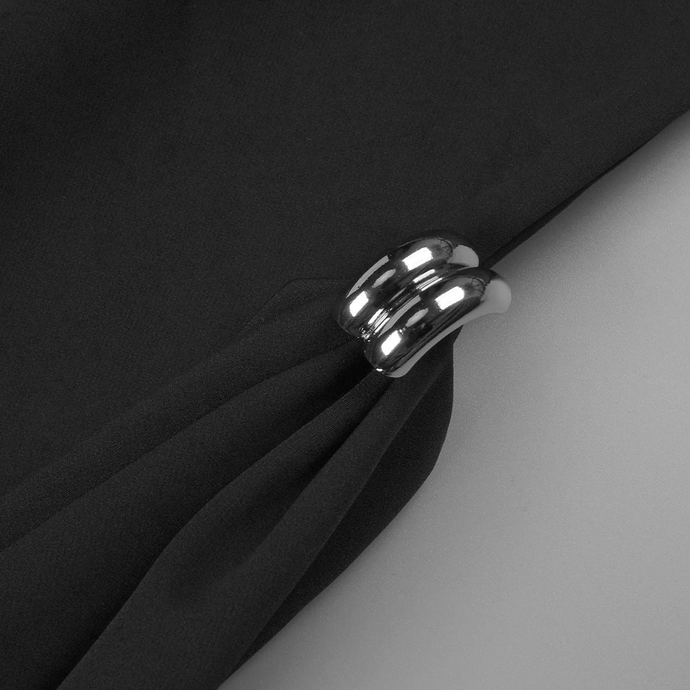 Robe Maxi Ajustée Sans Manches Minimaliste (MS382)