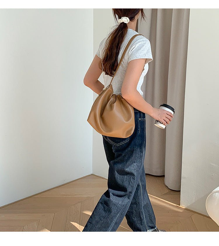 MAC180 Sac Cabas Plissé en Cuir PU Haut de Gamme Toutes Occasions
