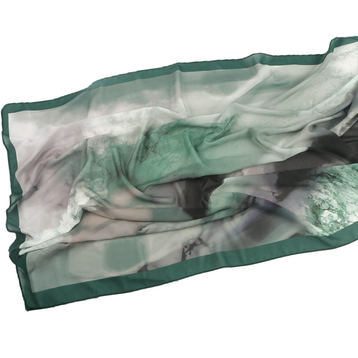Écharpe Hijab en Mousseline Imprimée Élégante, Style Bohème, Respirante, Protection Solaire (MH136)