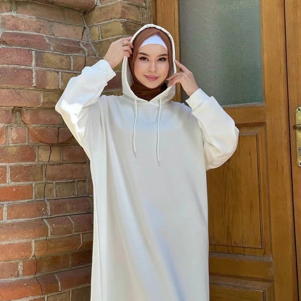 Abaya Sweat à Capuche | Abaya Hoodie avec Poches (MA125)