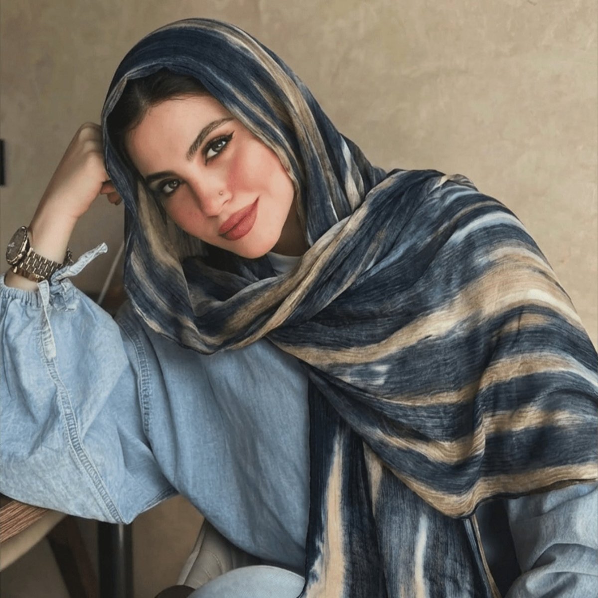 Écharpe Tie-Dye Dégradé en Rayonne | Hijab Dégradé en Rayonne (MH216)