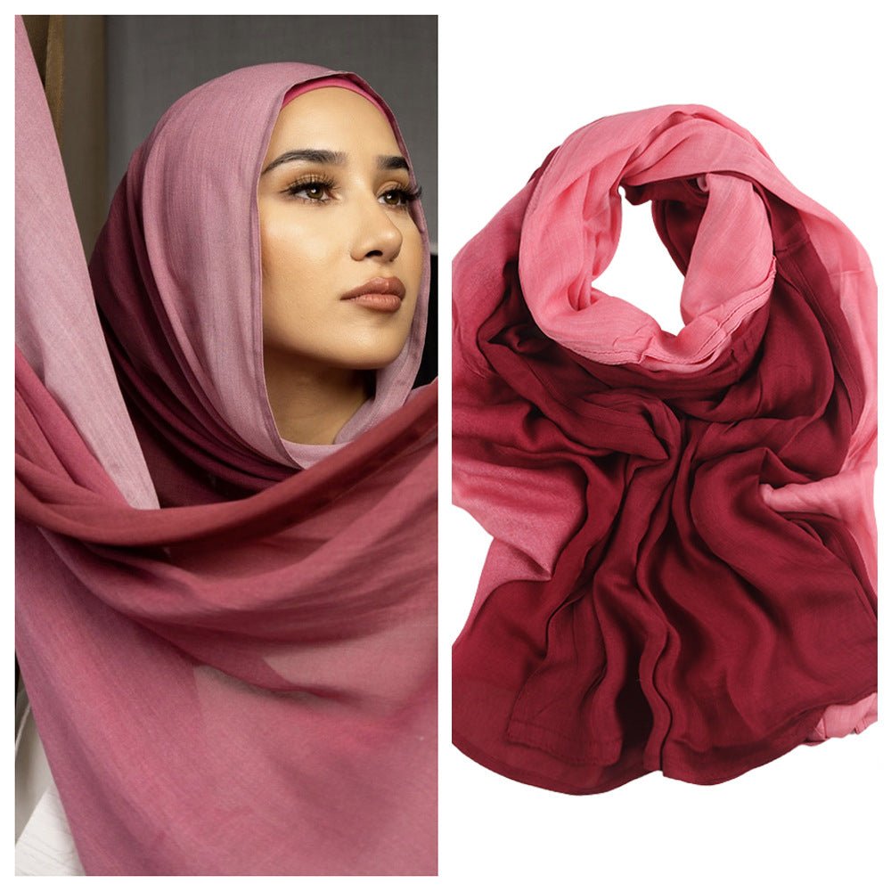 Collection de foulards en coton premium Hijab dégradé (MH123)