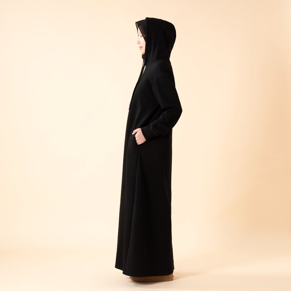 Abaya sweat à capuche en French Terry avec poches (MA340)
