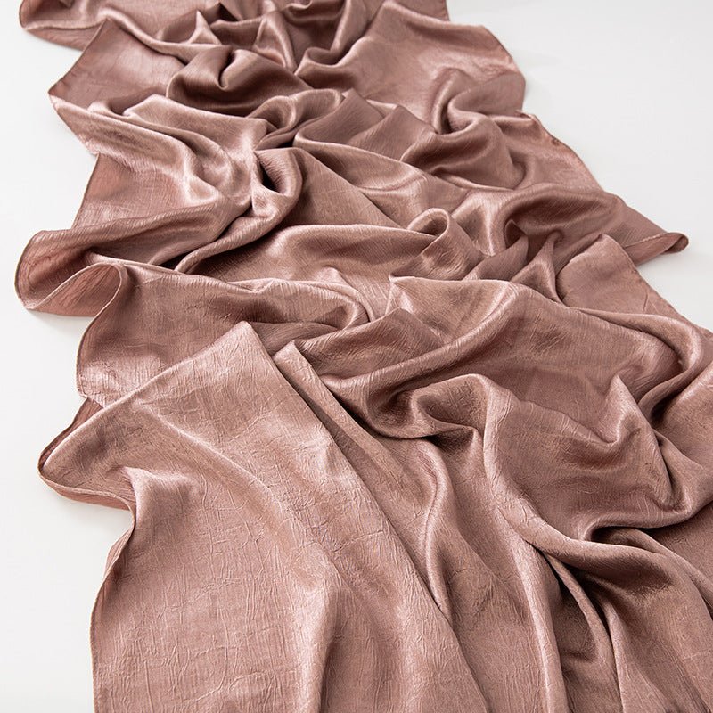 MH065 Satin Imitation Soie Froissé Brillant Écorce