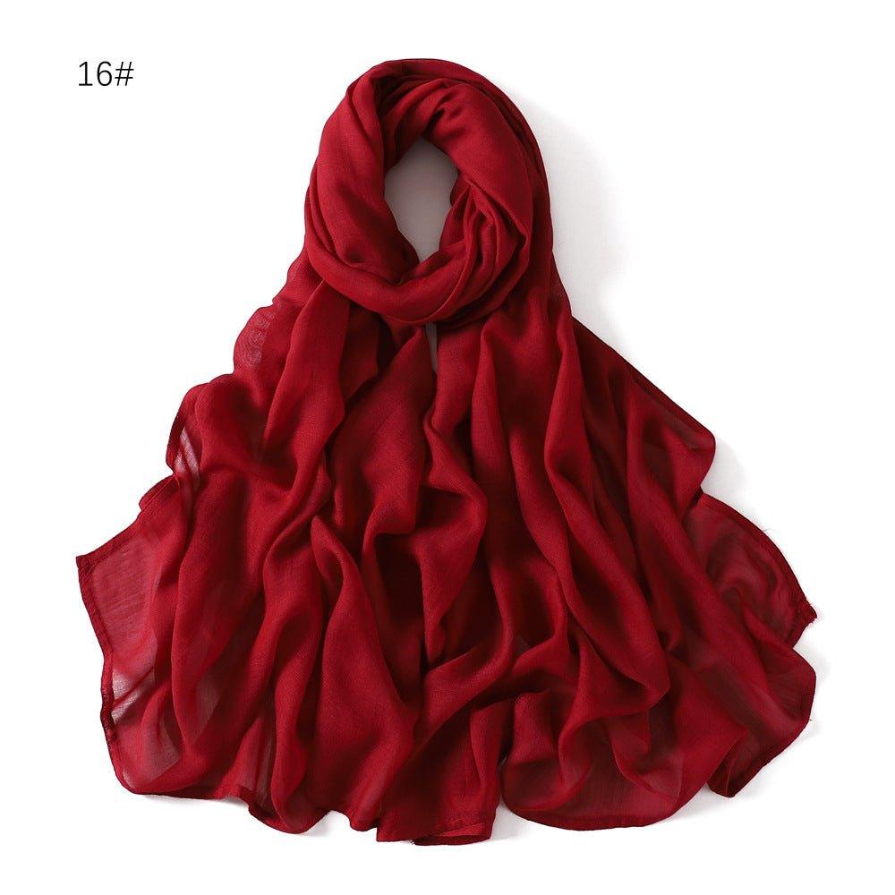 MH054 Hijab Rayon uni à large bord