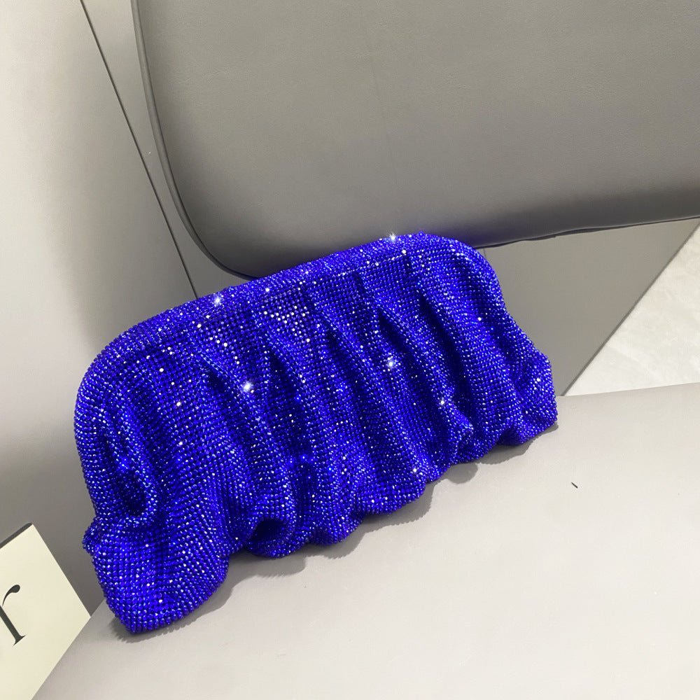 Sac de Soirée Clouté Plissé "Full of Diamond" à Bandoulière avec Fermoir, Sac Femme (MAC257)