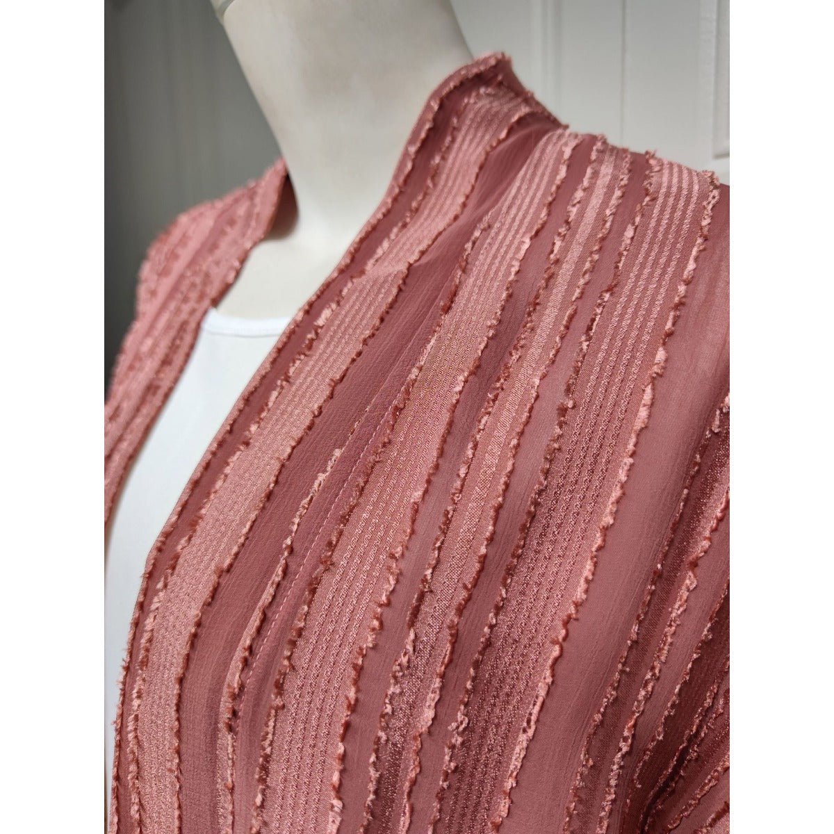 Cardigan Abaya Tricoté Vintage | Veste Longue Ouverte Modeste pour Femme (MOA217)