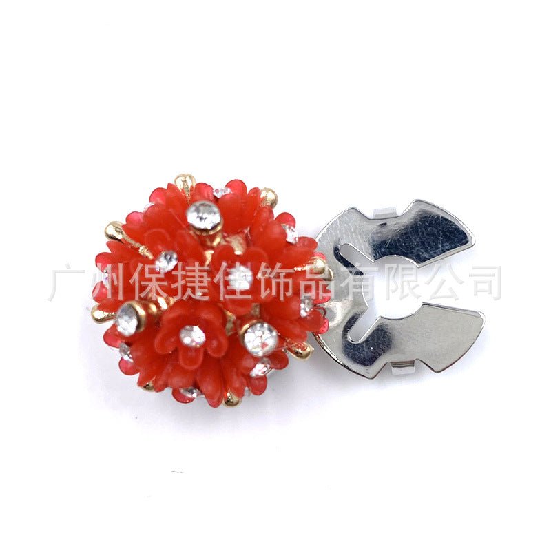 Cache-boutons strass | Pinces décoratives fleurs cristal (MAC359)